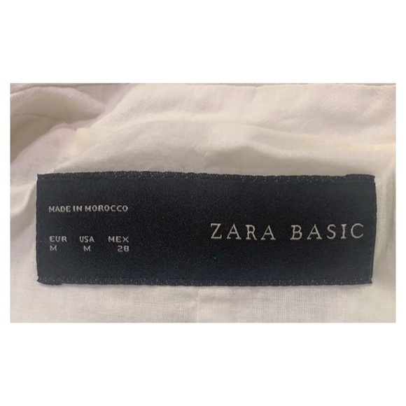 ZARA Blazer BASIC Cream Viscose/Linen Blazer Size M - Picture 2 of 7